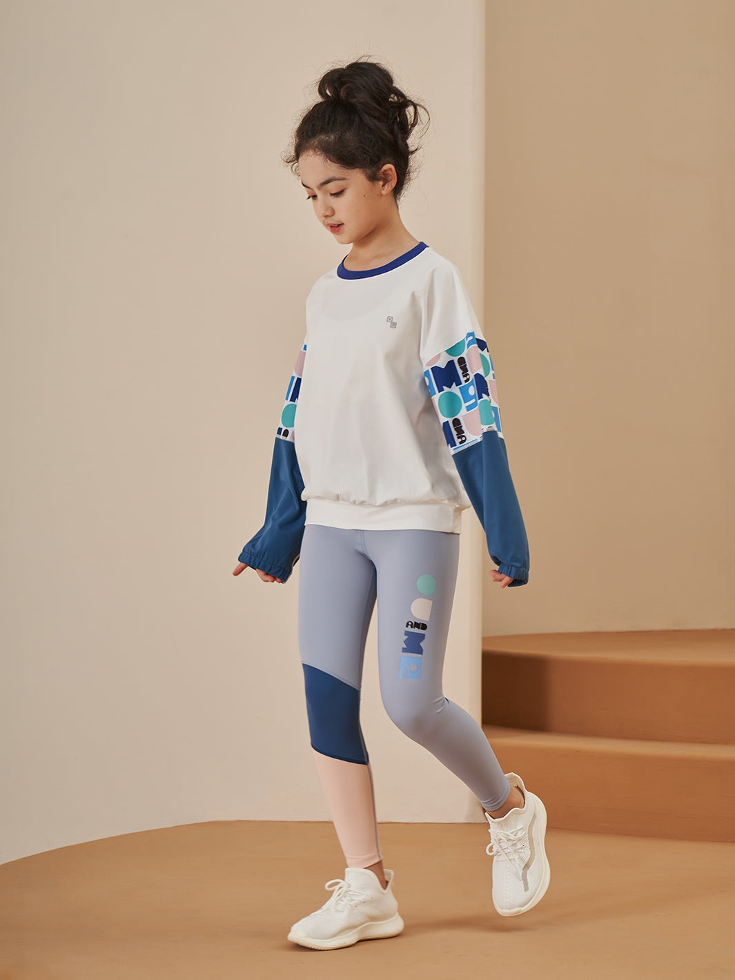 Fleece Colorblock Print  Sweatshirt